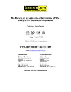 Microsoft Word - ROI on COTS Components White Paper.doc