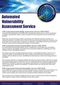 Automated Vulnerability Assessment Service (AVAS)