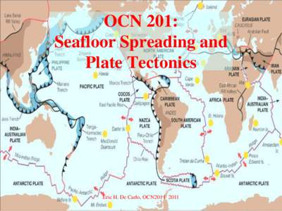 OCN 201: Seafloor Spreading and Plate Tectonics Eric H. De Carlo, OCN201 F 2011