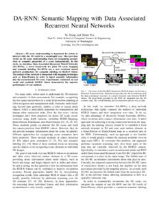DA-RNN: Semantic Mapping with Data Associated Recurrent Neural Networks Yu Xiang and Dieter Fox Paul G. Allen School of Computer Science & Engineering University of Washington {yuxiang, fox}@cs.washington.edu