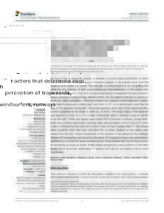 ORIGINAL RESEARCH published: 09 April 2015 doi: fnhumFactors that determine depth perception of trapezoids,