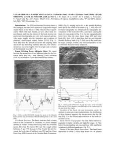 LUNAR ORIENTALE BASIN AND VICINITY: TOPOGRAPHIC CHARACTERIZATION FROM LUNAR ORBITING LASER ALTIMETER (LOLA) DATA. J. W. Head1, D. E. Smith2, M. T. Zuber3, G. Neumann2, C. Fassett1 and the LOLA Team. 1Brown Univ., Provide