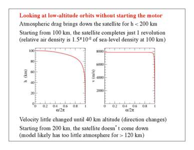 Looking at low-altitude orbits without starting the motor	 
 Atmospheric drag brings down the satellite for h < 200 km
