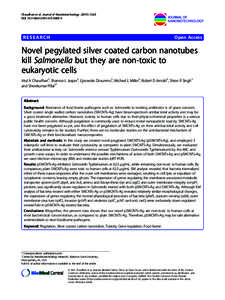 Novel pegylated silver coated carbon nanotubes kill Salmonella but they are non-toxic to eukaryotic cells