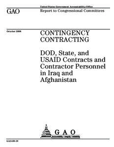 Iraq / Humanities / Government procurement in the United States / United States Agency for International Development / Defense Base Act / Iraq War / Federal Acquisition Regulation / National Defense Authorization Act for Fiscal Year / War on Terror / United States Department of Defense / Contemporary history / Government