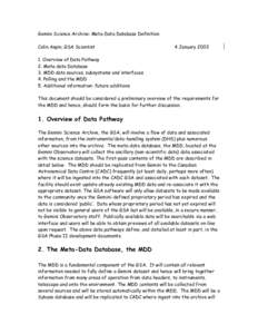 Gemini Science Archive: Meta-Data Database Definition Colin Aspin, GSA Scientist 4 January[removed]Overview of Data Pathway