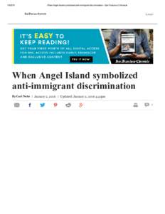 When Angel Island symbolized anti­immigrant discrimination ­ San Francisco Chronicle Local