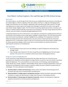 Fact Sheet: Carbon Capture, Use and Storage (CCUS) Action Group