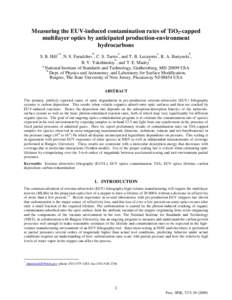 Measuring the EUV-induced contamination rates of TiO2-capped multilayer optics by anticipated production-environment hydrocarbons a  b