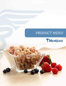 PRODUCT MENU  Medifast SHAKES Medifast Shakes are soy-based, heart-healthy, low-lactose and taste great, containing 14 grams of protein per serving. They come in six delicious flavors and mix easily with water. •