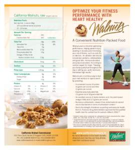 California Walnuts, raw (English walnuts) Nutrition Facts OPTIMIZE YOUR FITNESS PERFORMANCE WITH HEART HEALTHY