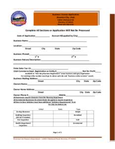 Business License Application Riverton City, UtahS Redwood Rd Riverton, UTPhone