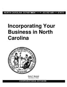 .  Incorporating Your Business in North Carolina