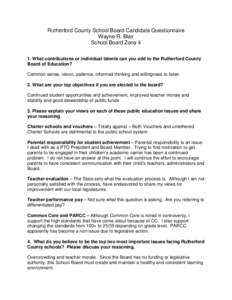 REAFCPE School Board questionnaire - Wayne Blair