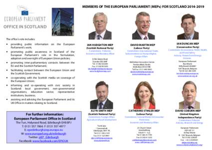 Members of the European Parliament (MEPs) for Scotland