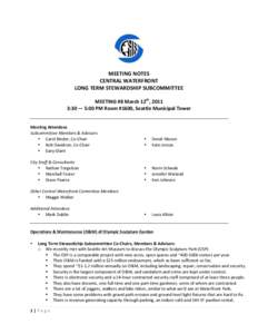 CWC Long Term Stewardship Subcommittee: Minutes March 12, 2011
