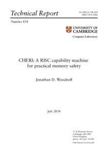 CHERI: A RISC capability machine for practical memory safety