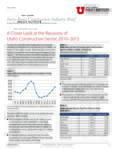 JulyIvory-Boyer Construction Industry Brief In Partnership with The Ivory-Boyer Real Estate Center  A Closer Look at the Recovery of