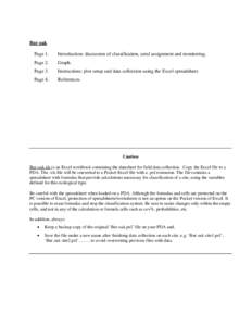 Bur oak Page 1. Introduction: discussion of classification, seral assignment and monitoring.  Page 2.
