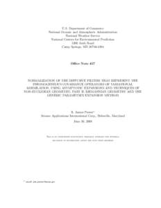 U.S. Department of Commerce National Oceanic and Atmospheric Administration National Weather Service National Centers for Environmental Prediction 5200 Auth Road Camp Springs, MD[removed]