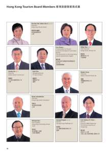Hong Kong Tourism Board Members 香港旅遊發展局成員  The Hon Mrs Selina Chow GBS OBE JP Chairman Hong Kong Tourism Board 周梁淑怡議員