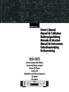 Owner’s Manual Manuel de l’utilisateur Bedienungsanleitung Manuale di Istruzioni Manual de Instrucciones Gebruiksaanwijzing