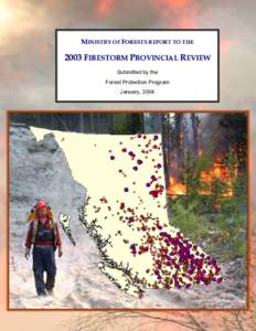 MINISTRY OF FORESTS REPORT TO THE[removed]FIRESTORM PROVINCIAL REVIEW Submitted by the Forest Protection Program January, 2004