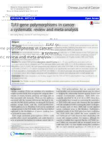 TLR3 gene polymorphisms in cancer: a systematic review and meta-analysis