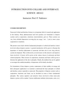 Principles of Colloid and Interface Science