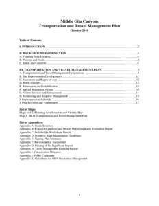 Middle Gila Canyons Transportation and Travel Management Plan