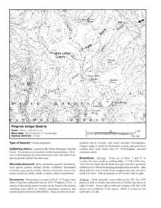 Pingree Ledge Quarry Town: Albany, Oxford County Base map: East Stoneham 7.5’ quadrangle Contour interval: 20 feet  Type of deposit: Granite pegmatite.