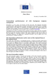 EUROPEAN COMMISSION  PRESS MEMO Brussels, 6 November[removed]Innovation