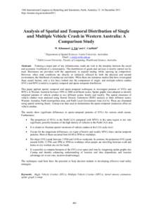 Analysis of spatial and temporal distribution of single and multiple vehicle crash in Western Australia: A comparison study