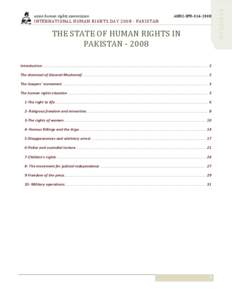       THE STATE OF HUMAN RIGHTS IN  PAKISTAN ‐ 2008 