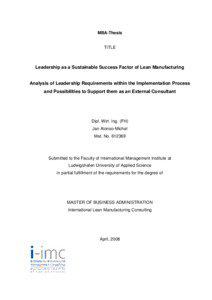 MBA-Thesis TITLE