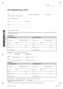 Konto-/Depotübertrag an biw AG Firma Vermittler / Vermögensverwalter  VP / V-Nummer