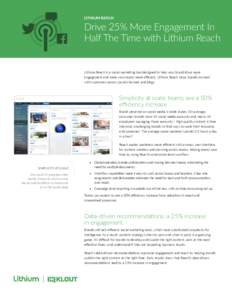 LITHIUM REACH  Drive 25% More Engagement In Half The Time with Lithium Reach  Lithium Reach is a social marketing tool designed to help your brand drive more