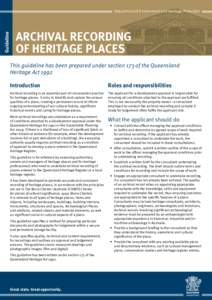 Guideline: Archival recording of heritage places