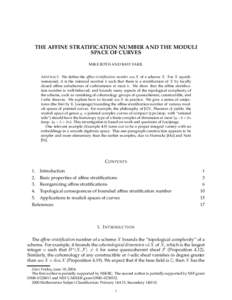 THE AFFINE STRATIFICATION NUMBER AND THE MODULI SPACE OF CURVES MIKE ROTH AND RAVI VAKIL A BSTRACT. We define the affine stratification number asn X of a scheme X. For X equidimensional, it is the minimal number k such t
