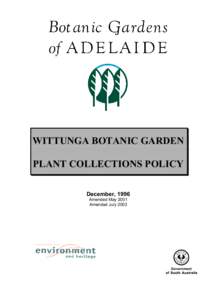 Wittunga Botanic Garden - Plant Collections Policy