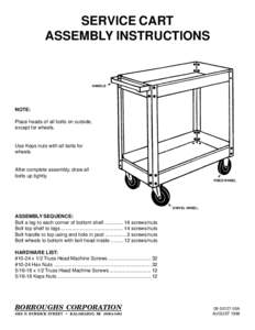 SERVICE CART ASSEMBLY INSTRUCTIONS HANDLE  ➛