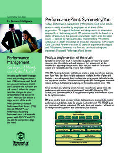 Symmetry Solution  for Business Intelligence Performance Management
