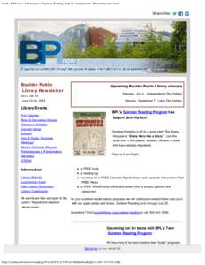email : Webview : Library news: Summer Reading, help for entrepreneurs, Bloomsday and more!