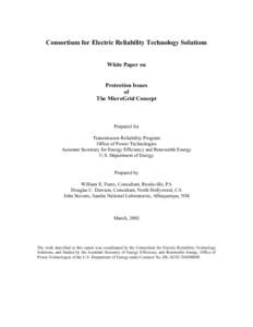 White Paper on Protection Issues of The MicroGrid Concept