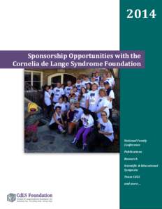2014 Sponsorship Opportunities with the Cornelia de Lange Syndrome Foundation National Family Conference