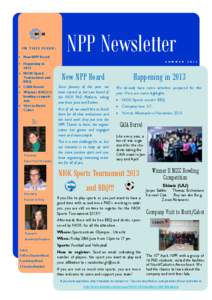 IN THIS ISSUE:  New NPP Board NPP Newsletter S U M M E R