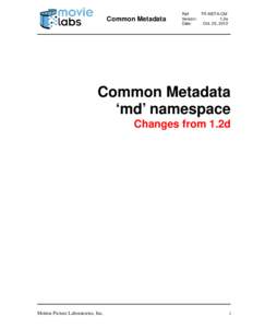 Common Metadata  Ref: TR-META-CM Version: 1.2e