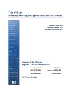 Title VI Plan  Southwest Washington Regional Transportation Council Clark County Skamania County