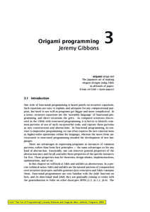 Origami programming Jeremy Gibbons 3  origami (˛