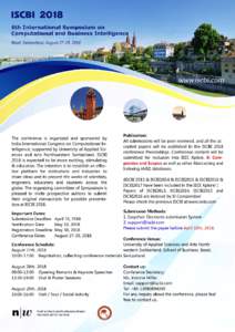 ISCBI 2018 6th International Symposium on Computational and Business Intelligenc I  Basel, Switzerland, August 27-29,2018